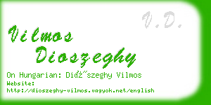 vilmos dioszeghy business card